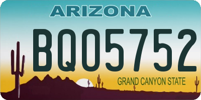 AZ license plate BQO5752