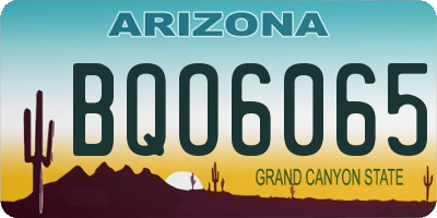 AZ license plate BQO6065