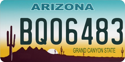 AZ license plate BQO6483