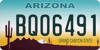 AZ license plate BQO6491