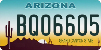 AZ license plate BQO6605