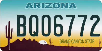 AZ license plate BQO6772
