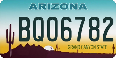 AZ license plate BQO6782