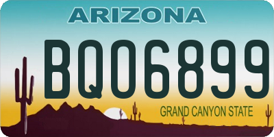 AZ license plate BQO6899