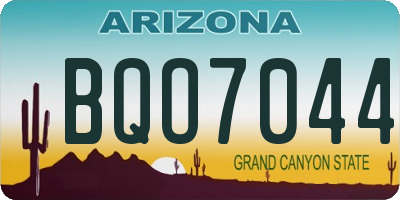 AZ license plate BQO7044