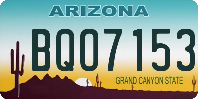 AZ license plate BQO7153