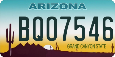 AZ license plate BQO7546