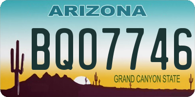 AZ license plate BQO7746
