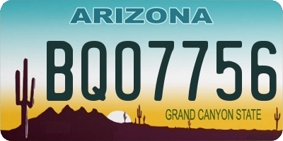 AZ license plate BQO7756