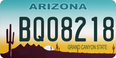 AZ license plate BQO8218