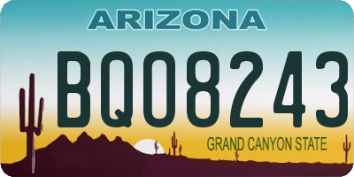 AZ license plate BQO8243