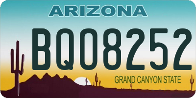 AZ license plate BQO8252