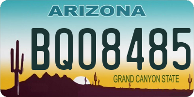 AZ license plate BQO8485