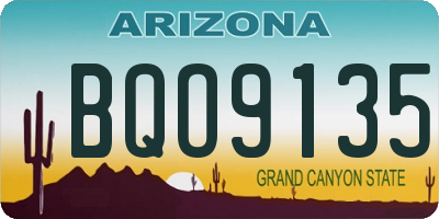 AZ license plate BQO9135