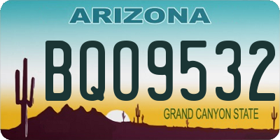 AZ license plate BQO9532