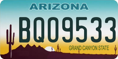 AZ license plate BQO9533