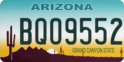 AZ license plate BQO9552
