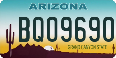 AZ license plate BQO9690
