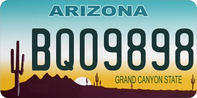 AZ license plate BQO9898