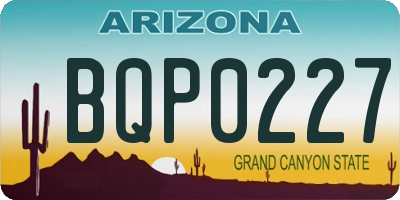 AZ license plate BQP0227