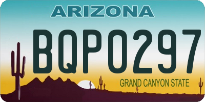 AZ license plate BQP0297