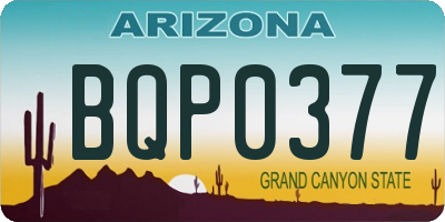 AZ license plate BQP0377