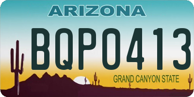 AZ license plate BQP0413