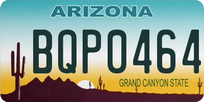 AZ license plate BQP0464