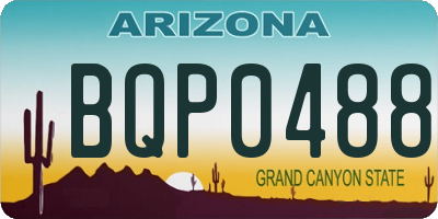 AZ license plate BQP0488