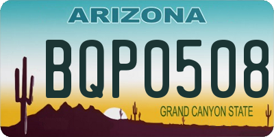 AZ license plate BQP0508