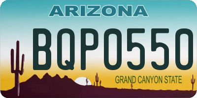 AZ license plate BQP0550