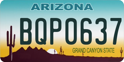 AZ license plate BQP0637