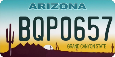 AZ license plate BQP0657