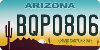 AZ license plate BQP0806