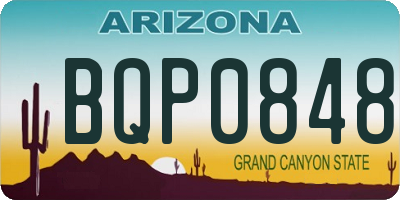 AZ license plate BQP0848