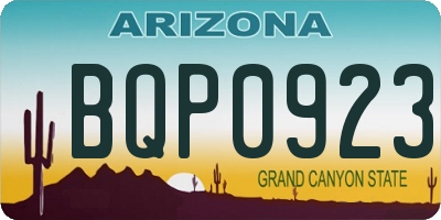AZ license plate BQP0923
