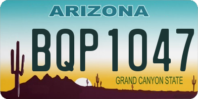 AZ license plate BQP1047