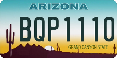 AZ license plate BQP1110