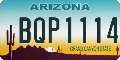 AZ license plate BQP1114