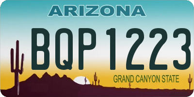 AZ license plate BQP1223