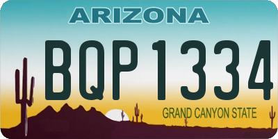 AZ license plate BQP1334