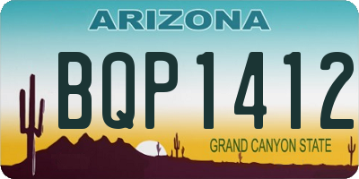 AZ license plate BQP1412