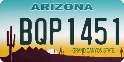 AZ license plate BQP1451
