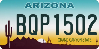 AZ license plate BQP1502