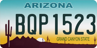 AZ license plate BQP1523