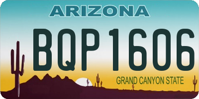 AZ license plate BQP1606