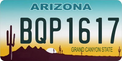 AZ license plate BQP1617