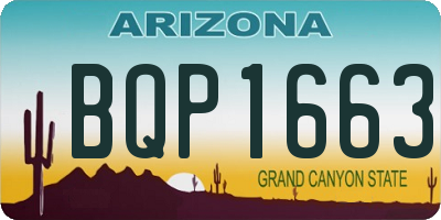 AZ license plate BQP1663