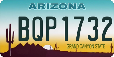 AZ license plate BQP1732