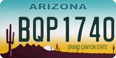 AZ license plate BQP1740